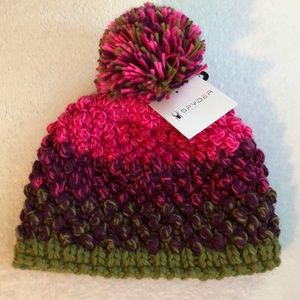 Spyder Pom Pom beanie NWT